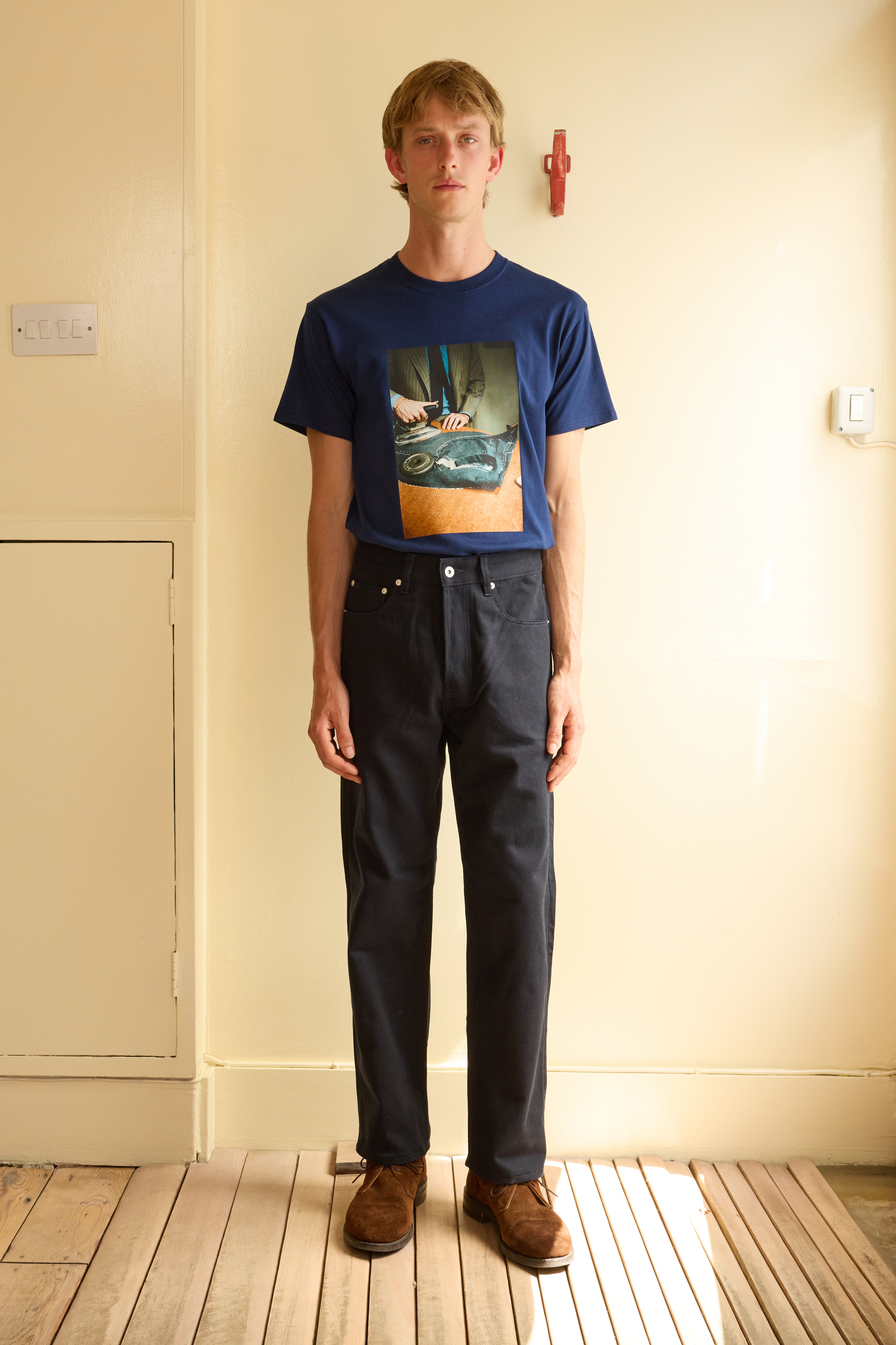 Men's Navy Cotton Jeans