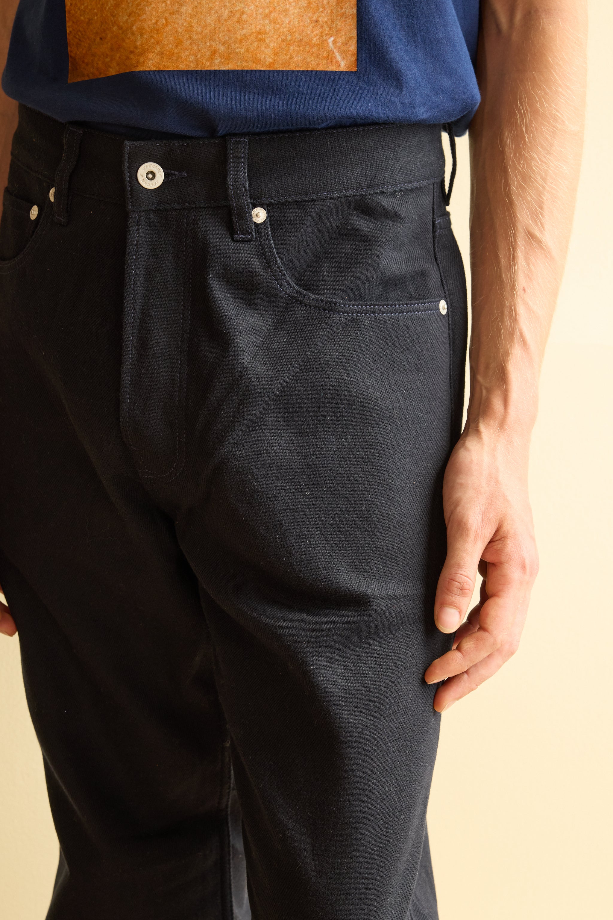 Men's Navy Cotton Jeans